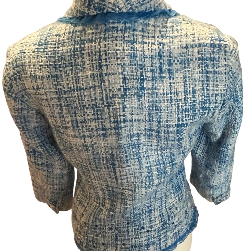 Spenser Jeremy BlueTweed Jacket Blazer Size 4 - Picture 2 of 6
